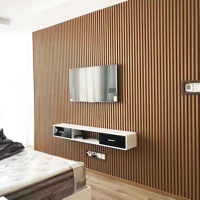 WPC Bamboo & Wood Fiber Wall Panel, TV Background Wall, Popular Grille Panel, Decorative Panel, PVC Great Wall Panel