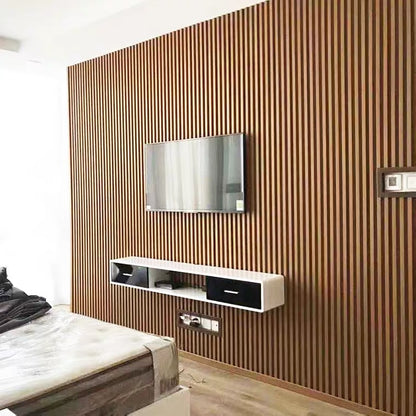 WPC Bamboo & Wood Fiber Wall Panel, TV Background Wall, Popular Grille Panel, Decorative Panel, PVC Great Wall Panel
